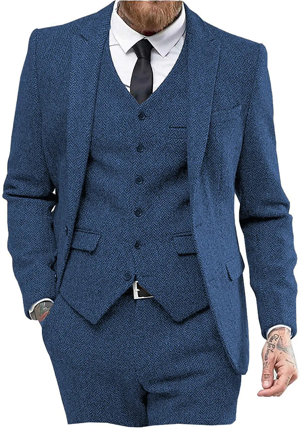 Gentlemen's Tweed Herringbone Suit 3PC