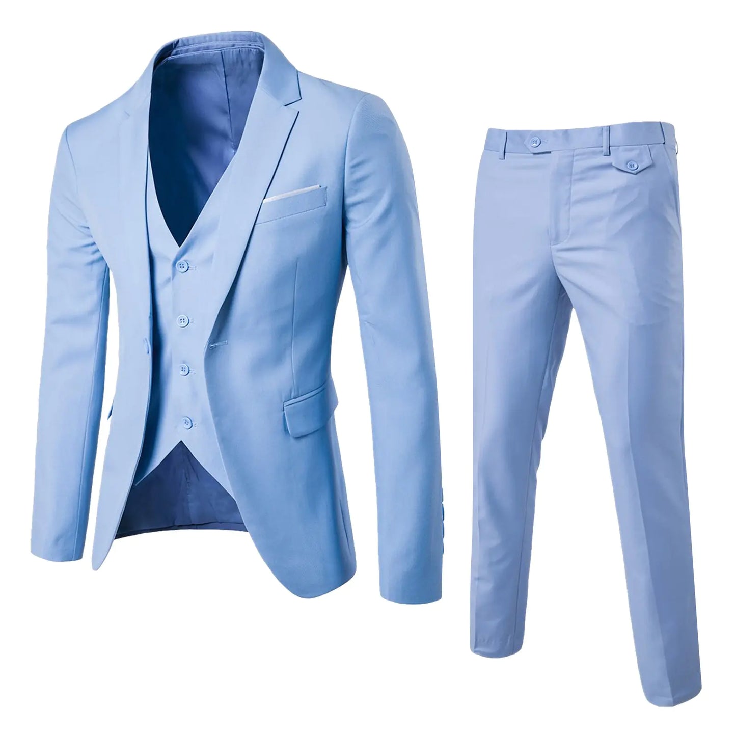 Men's Tailored 3-Piece Suit Ensemble