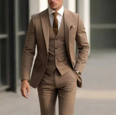 Elegant Men's 3-Piece Slim Suit