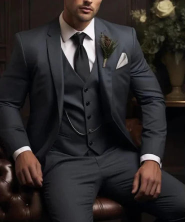 Elegant Men's 3-Piece Slim Suit