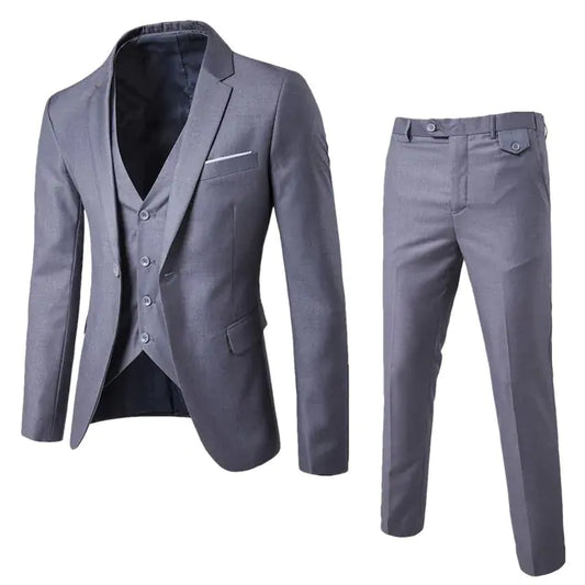 Men's Tailored 3-Piece Suit Ensemble