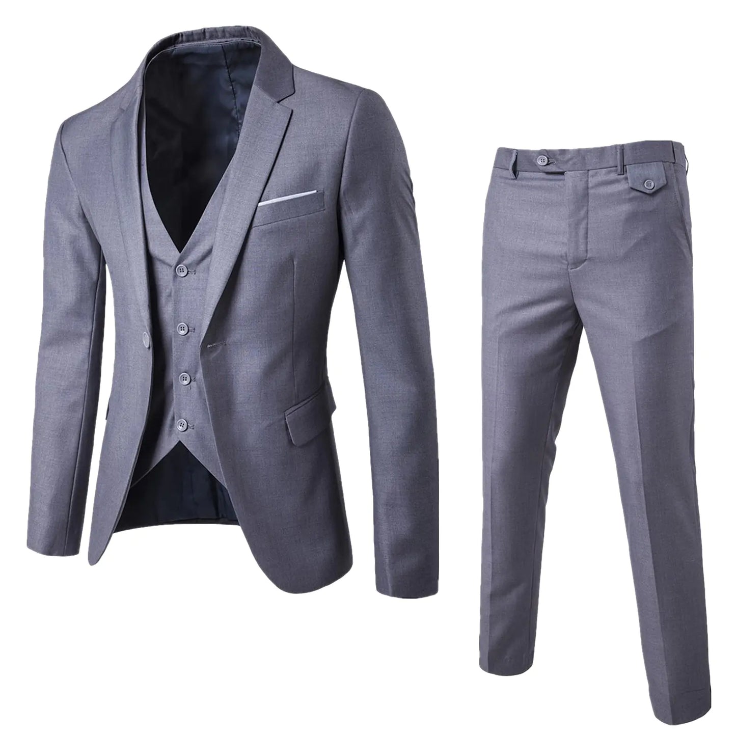 Men's Tailored 3-Piece Suit Ensemble