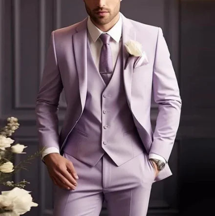 Elegant Men's 3-Piece Slim Suit
