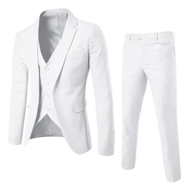 Men's Tailored 3-Piece Suit Ensemble