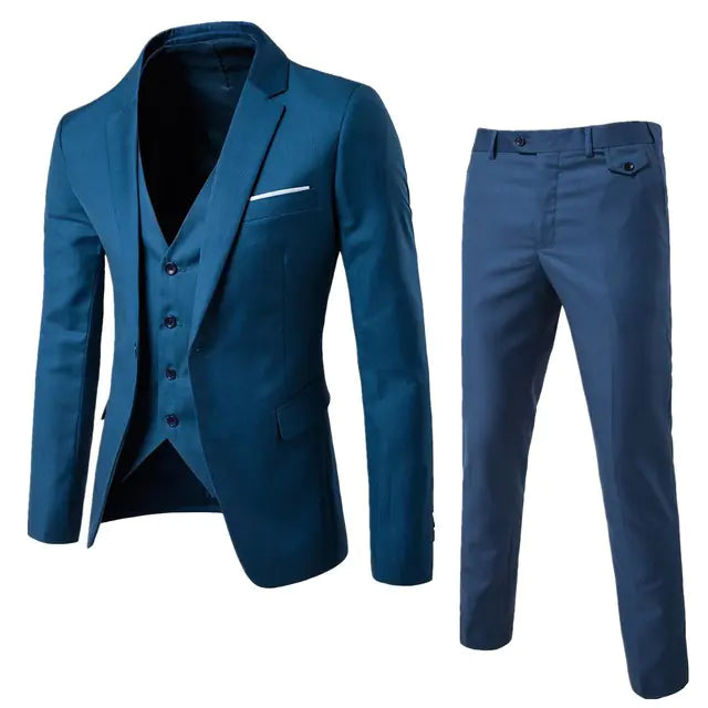 Men's Tailored 3-Piece Suit Ensemble