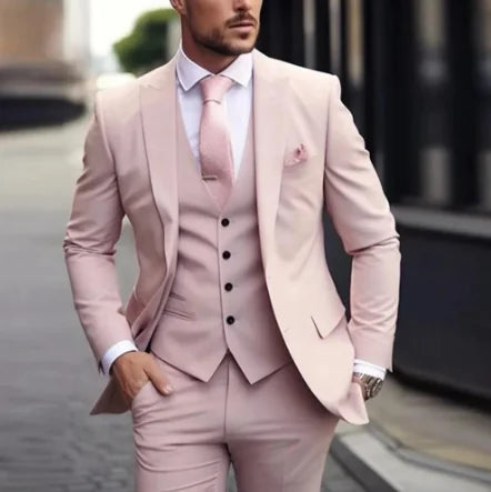 Elegant Men's 3-Piece Slim Suit