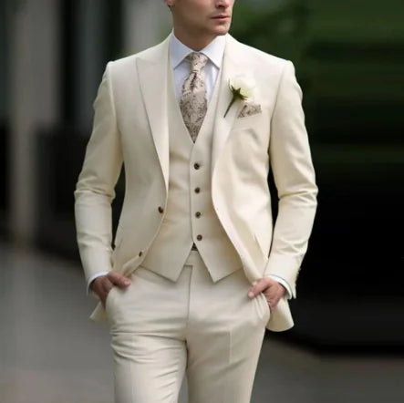 Elegant Men's 3-Piece Slim Suit