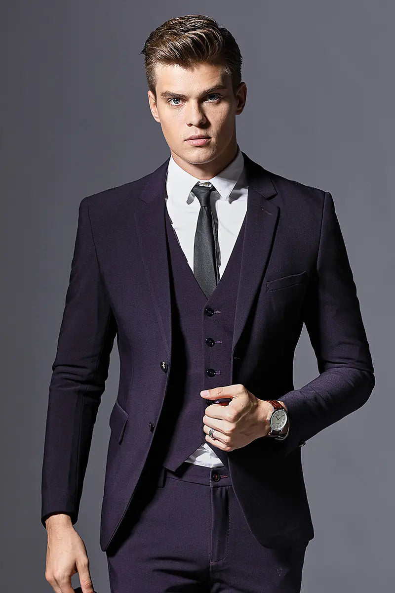 Men's Elegant Slim Fit 3-Piece Suit