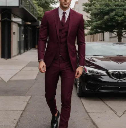Elegant Men's 3-Piece Slim Suit
